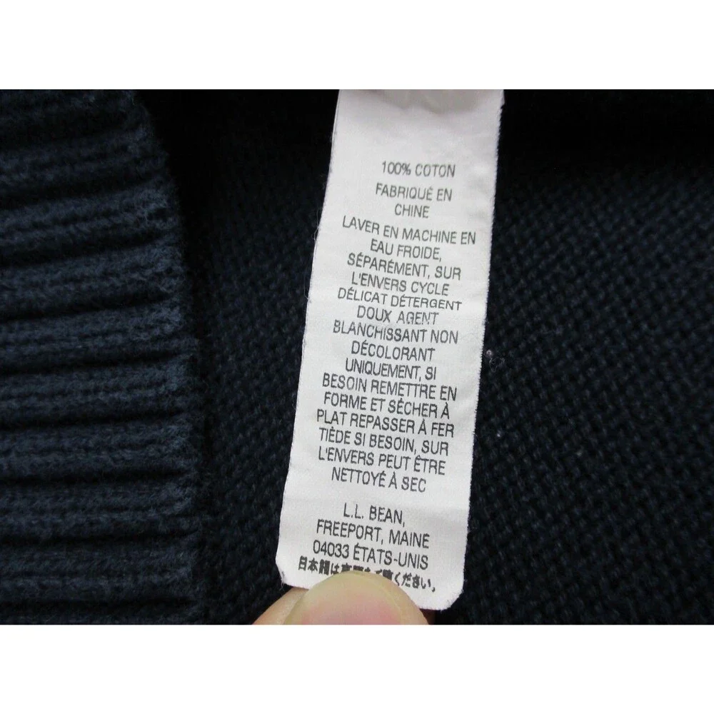 LL Bean Sweater Adult Extra Large XL Blue Pullover Quarter Zip Preppy Mens - Picture 5 of 11